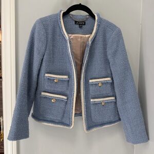 J. Crew Frances Lady Jacket Maritime Tweed Pale Seascape Blue
